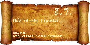 Bánhidy Tivadar névjegykártya