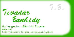 tivadar banhidy business card